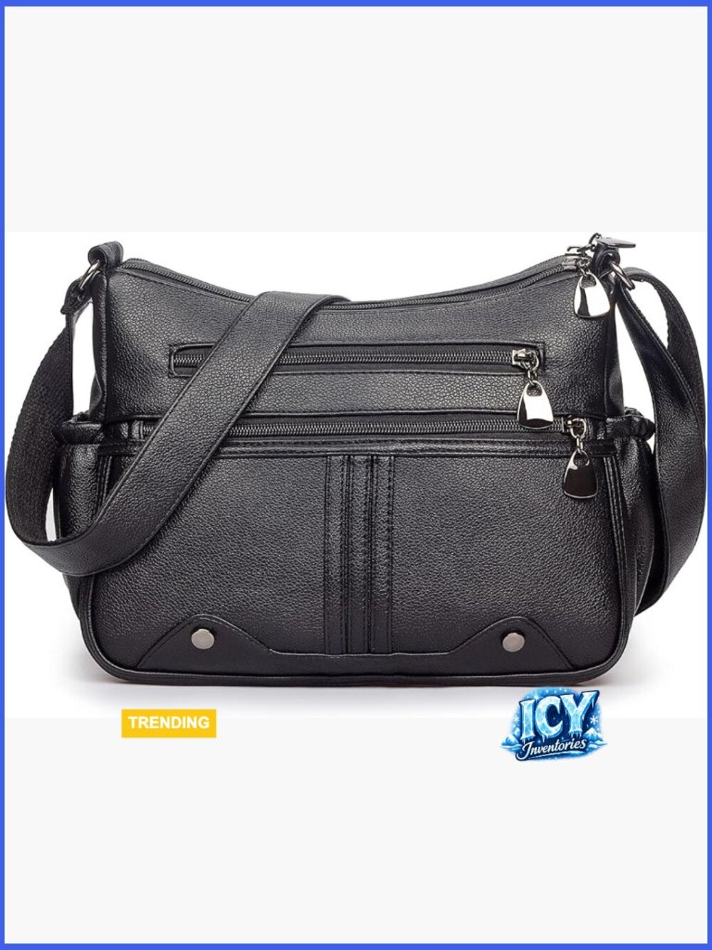 Soft PU Leather Crossbody Bag Multi Pocket Tote Satchel